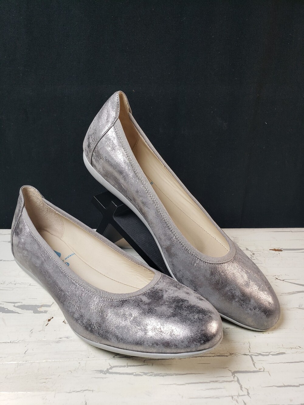 Wolky Ballet Casual Flats in Distressed Grey/ Trevino Silver - Women's 8-8.5/ 39